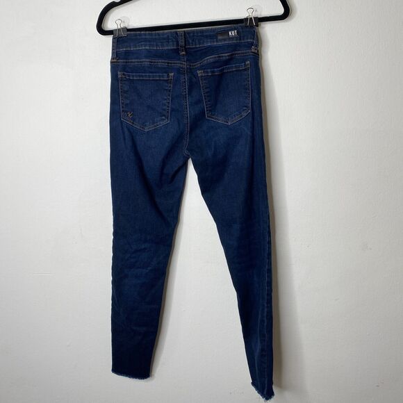 Kut From The Kloth Blue Connie High Rise Slim Fit Raw V-Cut Ankle Hem Jeans 4 - Picture 5 of 13